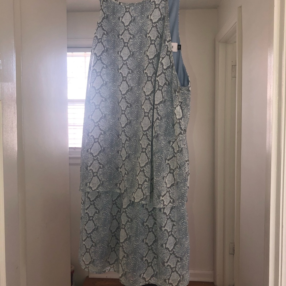 Blue snake skin romper
